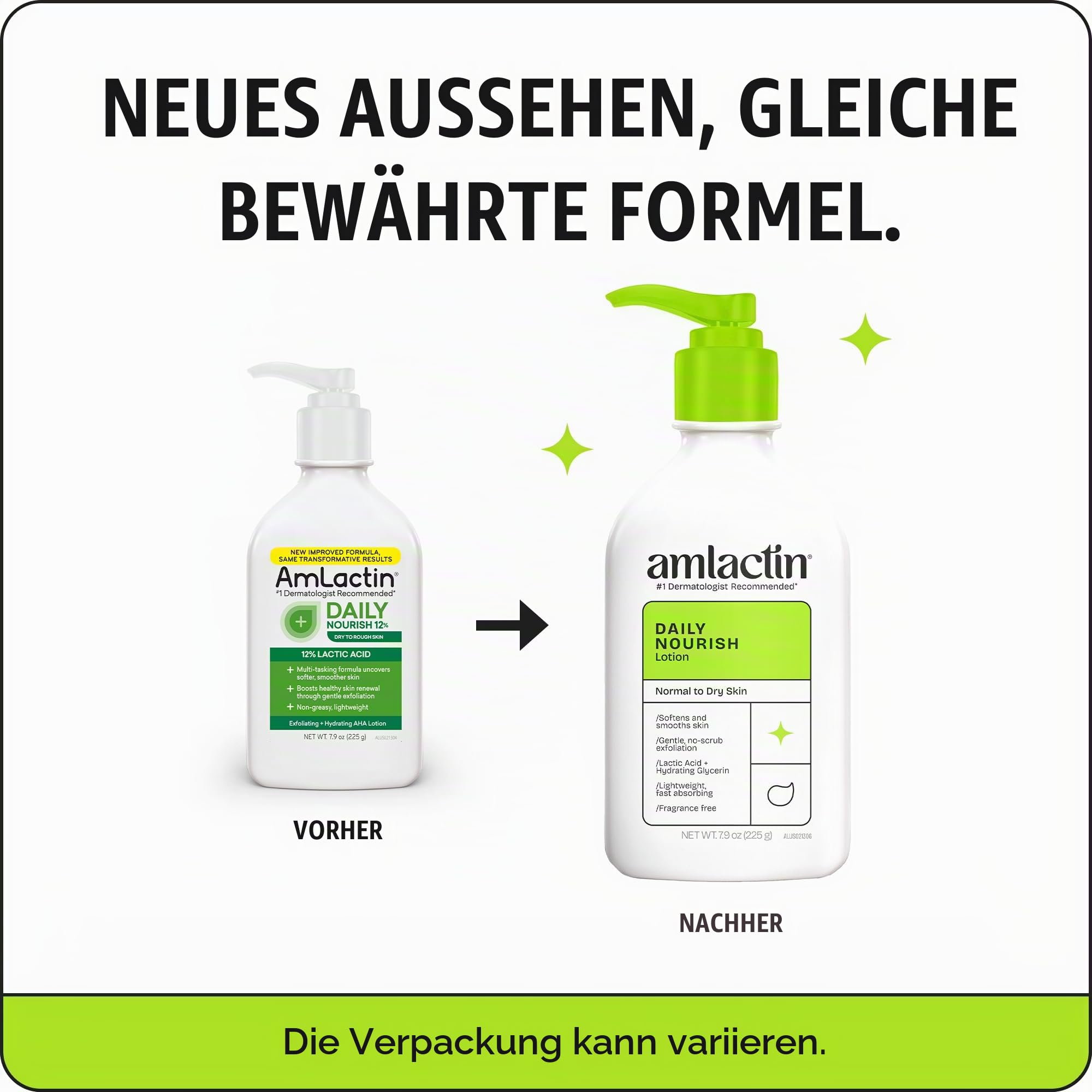 AmLactin Daily Moisturizing Body Lotion Doppelpack, (2) 224 ml Flaschen, parabenfrei