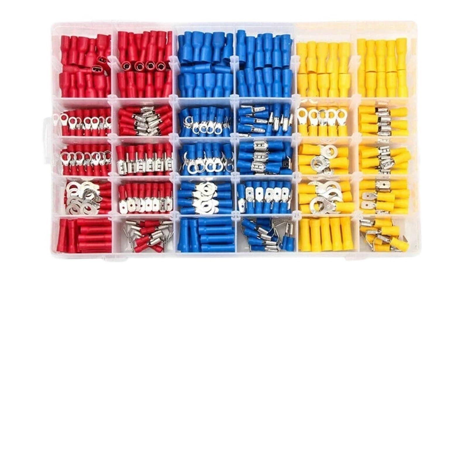 Ciopljhkl One Color Assorted Spade Terminals Insulated Cable Splice Butt Connector Electrical Wire Crimp Ring Fork Set Lugs Kit For Auto Motorcycle Marine Repair