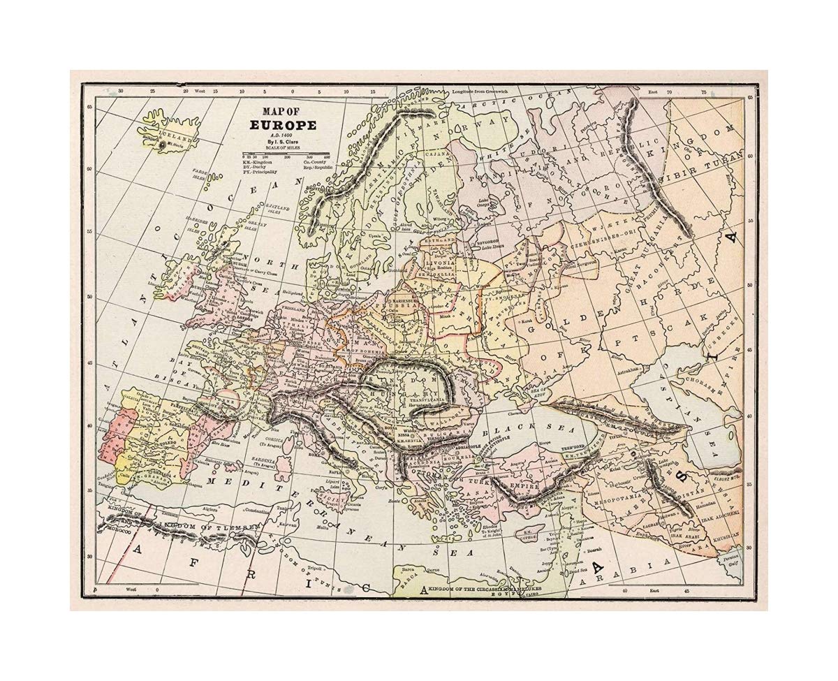 Amazon.co.jp: 1901 地図|ヨーロッパの世界アトラス A.D. 1400