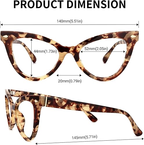 Miniatura 7 de VOOGLAM Cat Eye Blue Light Blocking Glasses for Women Anti UV Eyestrain Eyewear Maite OP02131