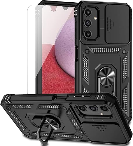Funda para Samsung Galaxy A14 5G con cubierta deslizante para cámara y protector de pantalla HD grado militar de 16 pies probada en caídas Soporte