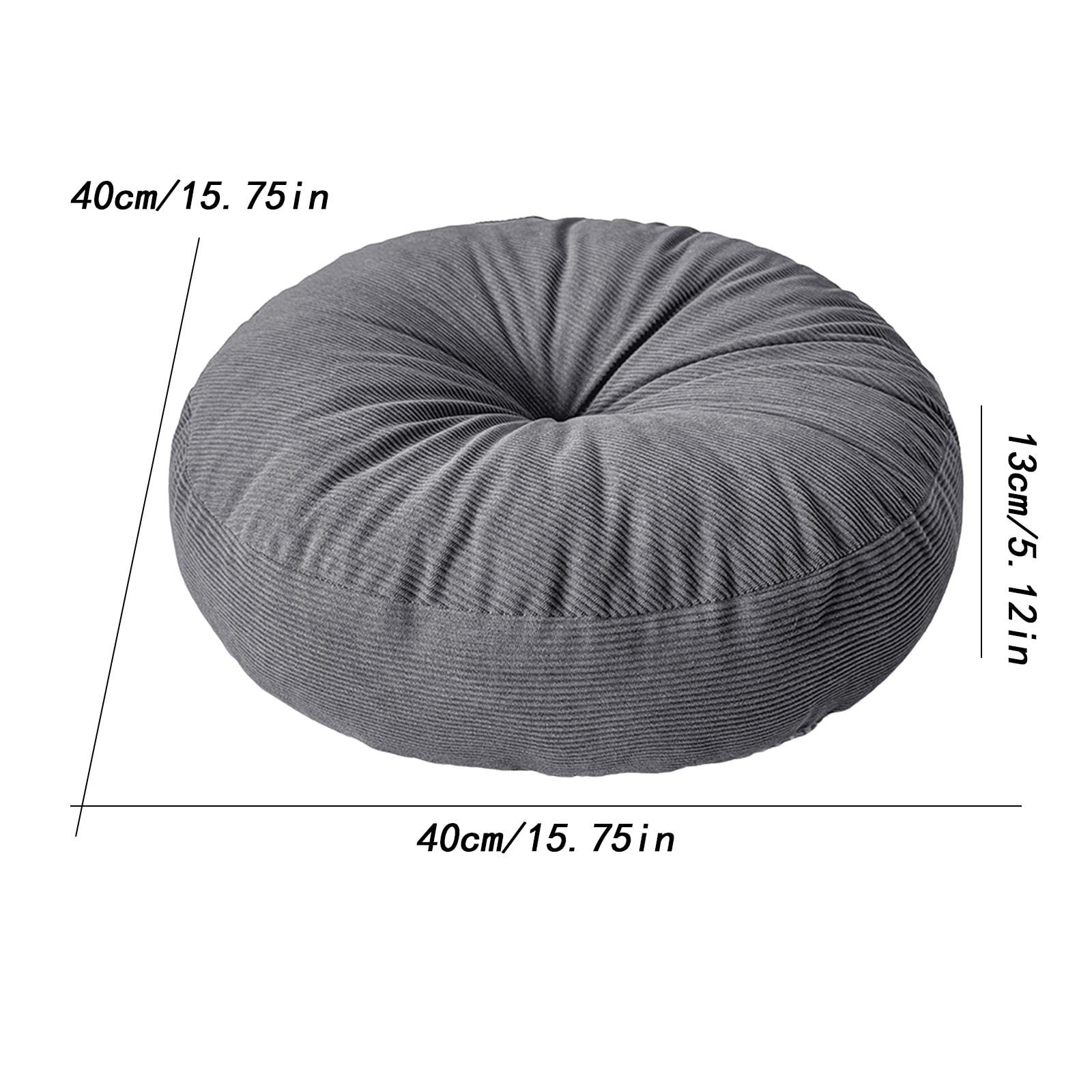 Cuscino da Pavimento Rotondo Cuscino Tatami Giapponese Seduta da Terra Pouf Morbido Spesso E di Supporto Adatto per Adulti E Bambini in Camera da Let, Grigio Scuro