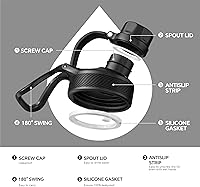 Vista 6 de IDEUS Botella de agua aislada de 12 onzas, botella de agua aislada de acero inoxidable para la escuela, botellas aisladas con pajitas a prueba