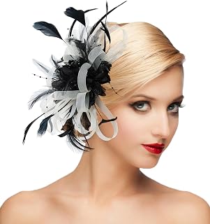 Fascinator Hat Headpiece Womens 20s Vintage Wedding Hair Accessories for Derby/Wedding/Cocktail/Tea Party