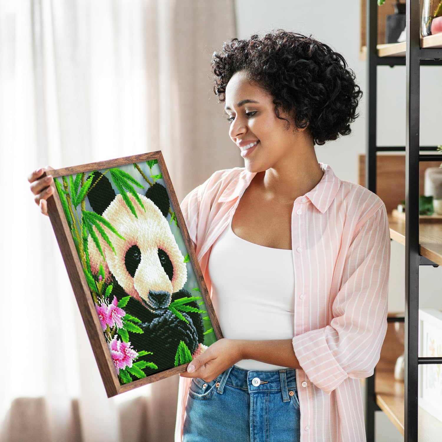 DIAMOND DOTZ Panda Prince Diamond Painting Kits for Adults - Diamond Art Kits a Relaxing Creative Craft Kit with Dotz Gems 15.7x11.8