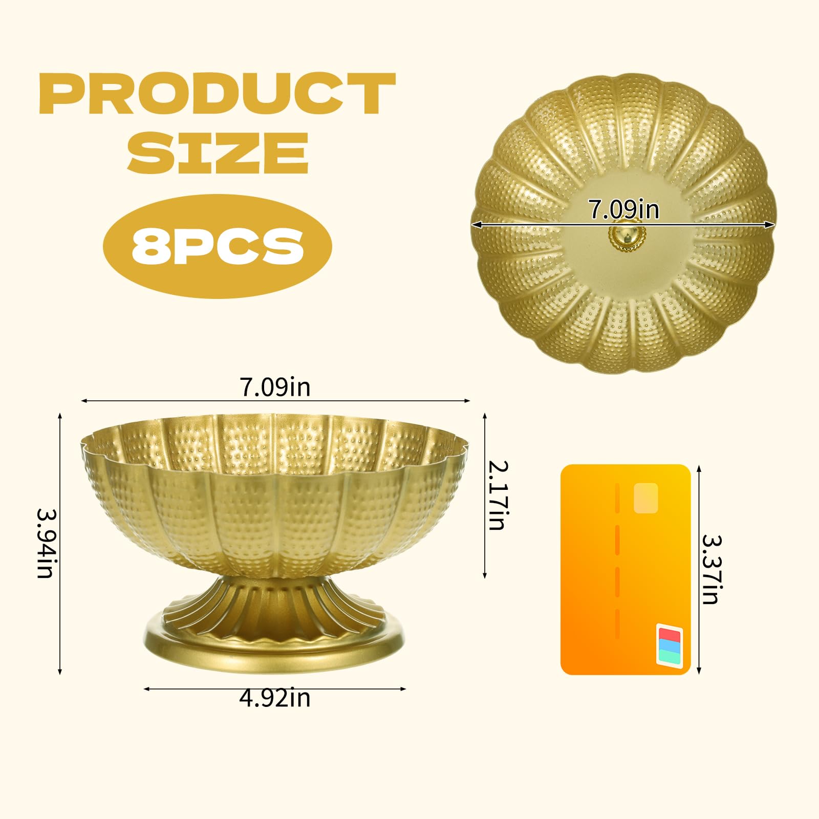 Złoty wazon na kompot, 8 szt., 18 x 10 cm wys., mały metalowy wazon na cokole, antyczne złote wazony, aranżacja kwiatów, na rocznicę ślubu, przyjęcia i wystrój domu, 8 szt