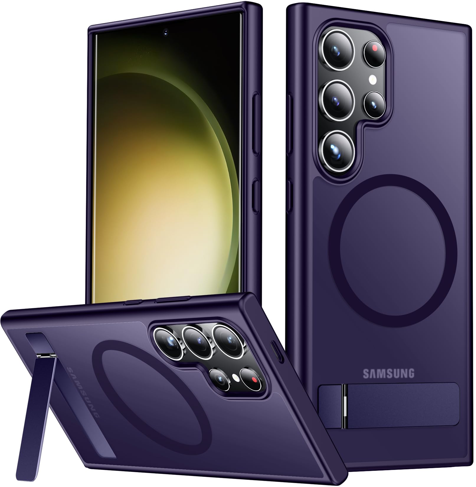 SPIDERCASE for Samsung Galaxy S23 Ultra Case, Built-in Stand, Purple