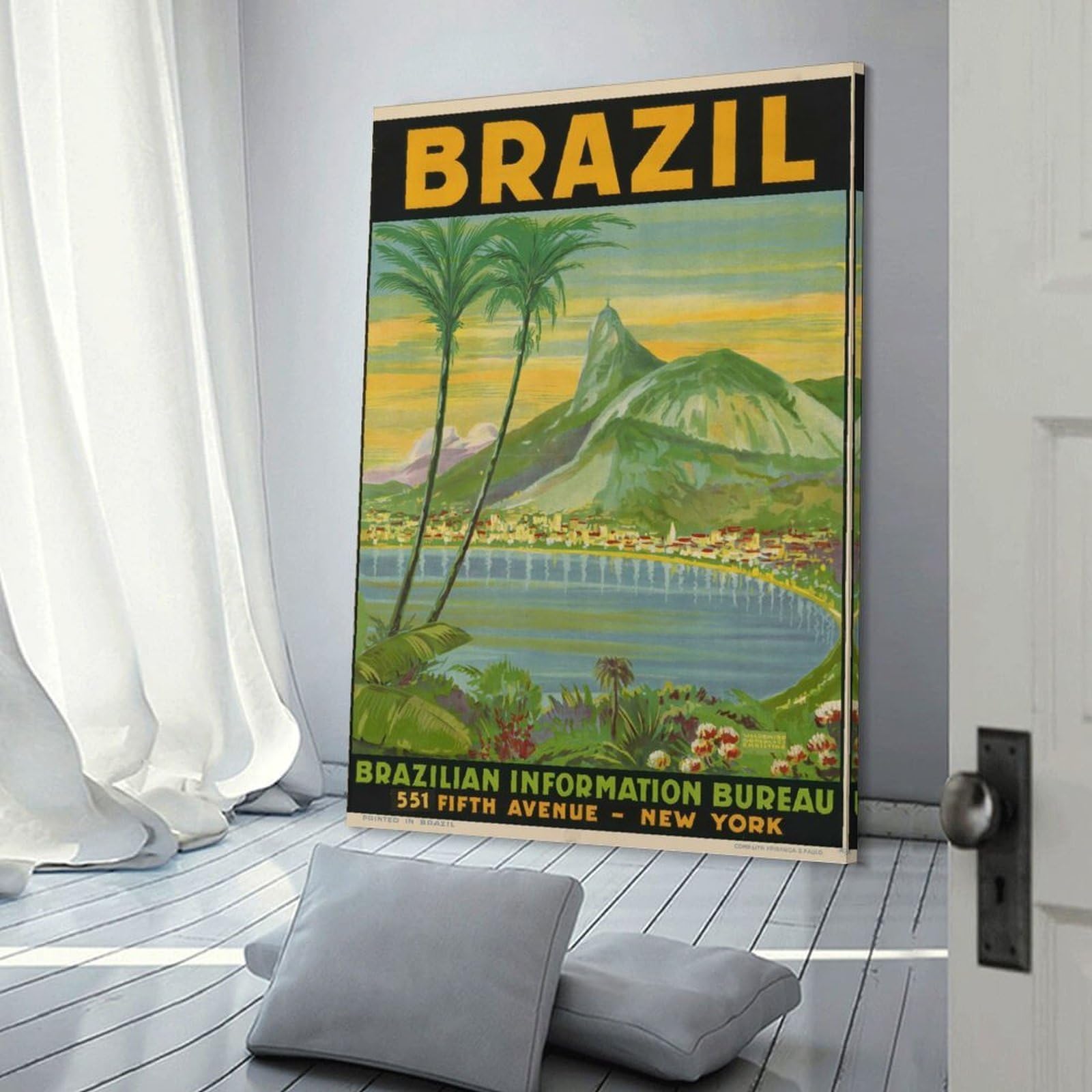 Junmoney Brazil Travel (2) Canvas Wall Art, 08x12inch(20x30cm), for Entrance Walls, Hall Decor Or Foyers, Wall Decor to Refresh Empty Corners