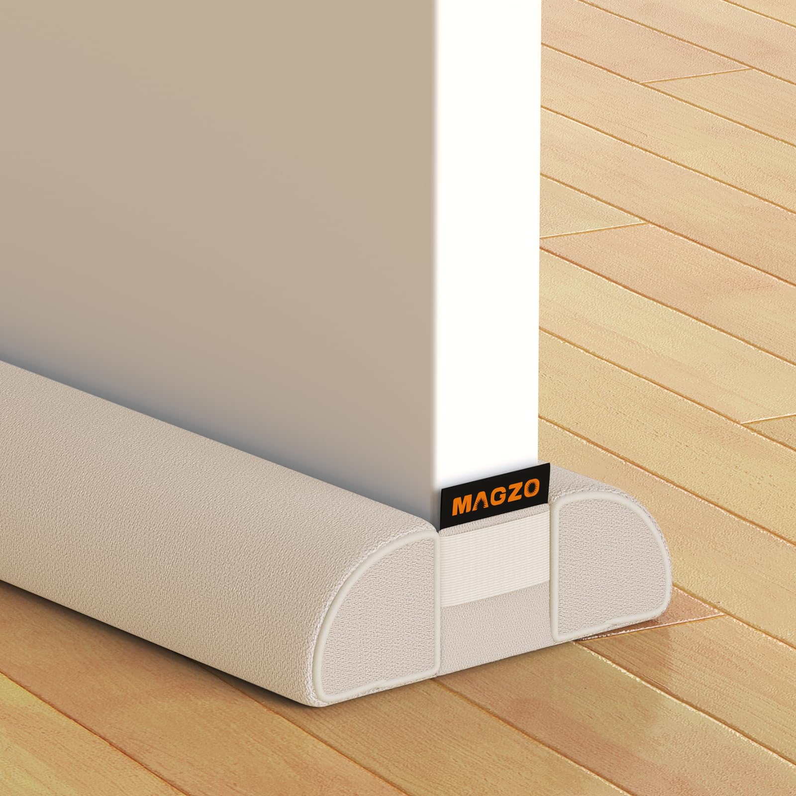 MAGZO Door Draft Stopper, 2 Pack 36 Inch Adjustable Under Door Gap Filler, Fits 30'' - 36'' Bottom Widths, Seals Gaps up to 1.7", Soundproof Sweep Blocks Air, Noise, Light, Dust-White-image-36