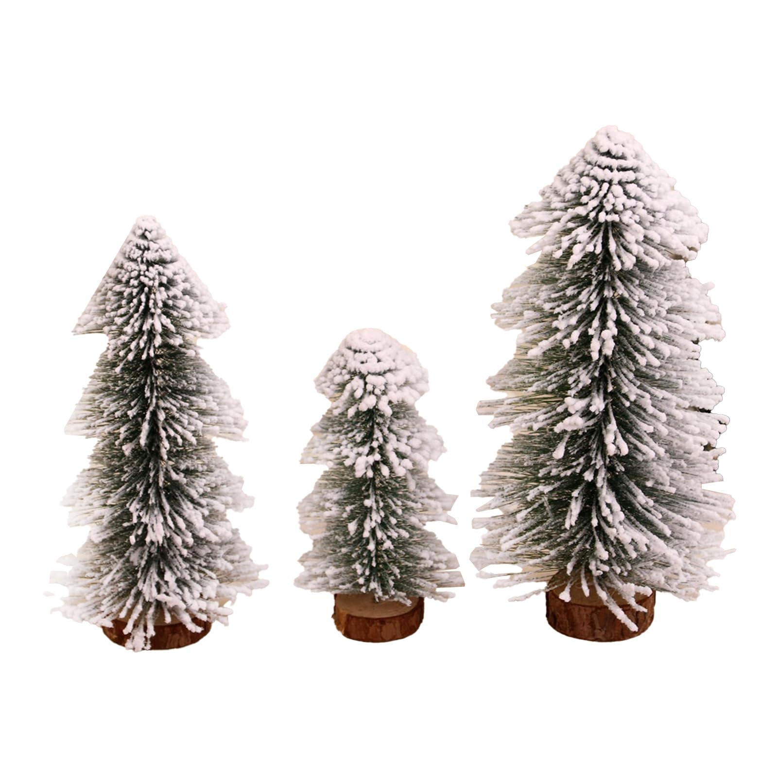 Mini Christmas Trees Christmas Decor Set, 3PCS Small Snowflakes Christmas Tree, White Faux Plant Tabletop DIY Christmas Desktop Ornaments