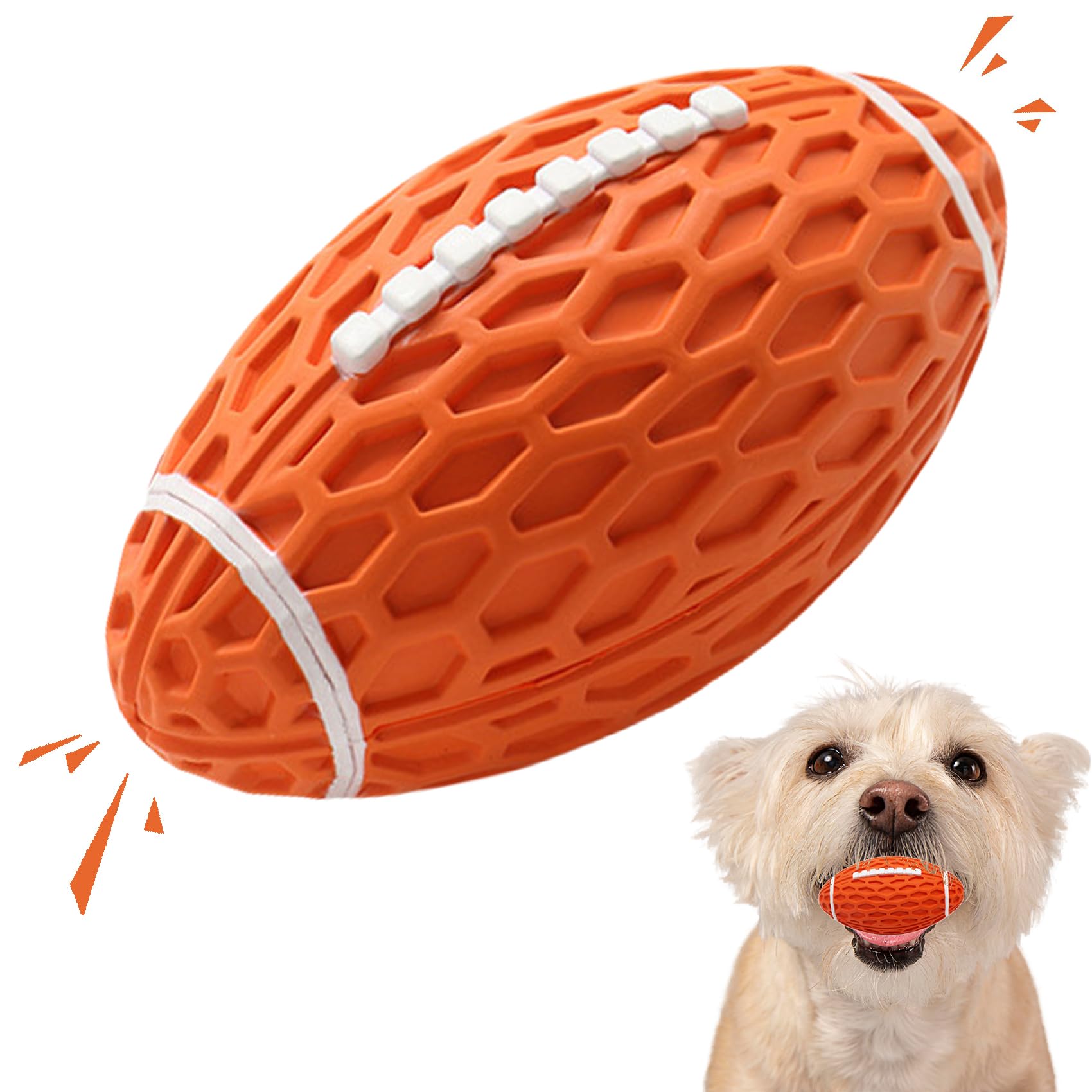 Petinstinct Small Squeaky Dog Toy, Rubber Dog Ball for Aggressive Chewers, Floating Fetch Outdoor Puppy Toys, Durable and Interactive Toy for Small