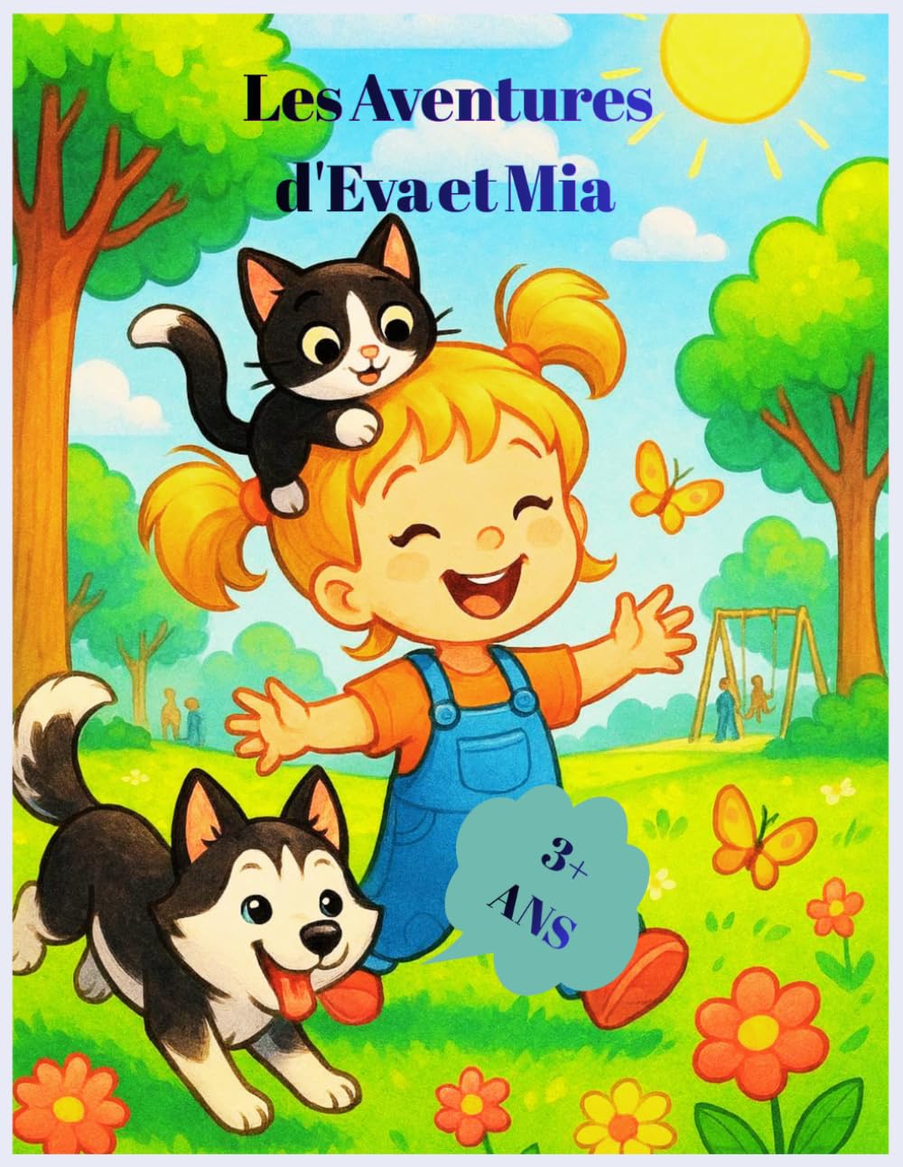 Les Aventures d'Eva et Mia , Livre de Coloriage: Livre de coloriage avec le chien Eva et le chat Mia