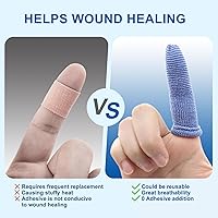 Vista 4 de Dimora Dedales/Protectores de Dedos, Paquete de 60 (Tamaño Mediano) Protectores de Dedos, Vendajes Transpirables para Cuidado de Heridas, Mangas