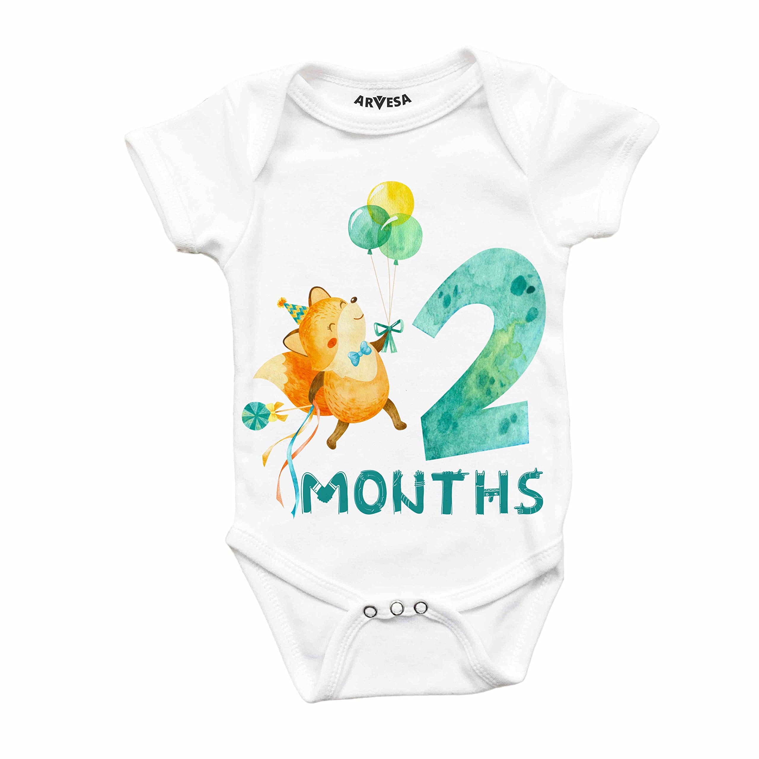 ARVESA2 Month Baby Boy Dress & 2 month baby girl dress Monthly Milestone Style R279 Birthday Unisex Cotton Lycra 2months baby boy dress, 2 months baby Girl dress