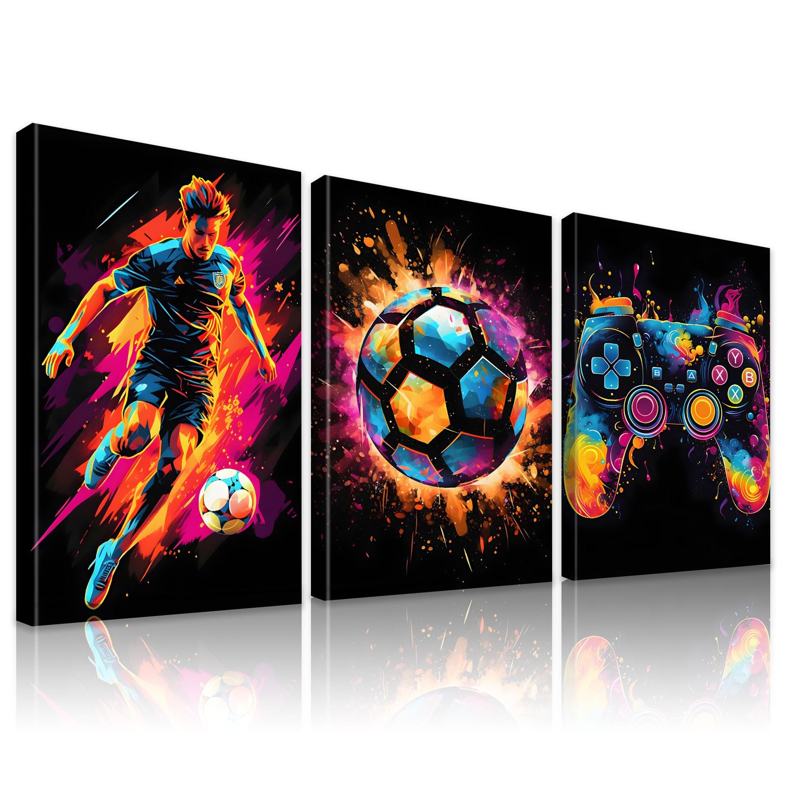 milaosk Framed Gaming and Football Canvas Wall Art Prints Artwork 16" x12'' โ image 1