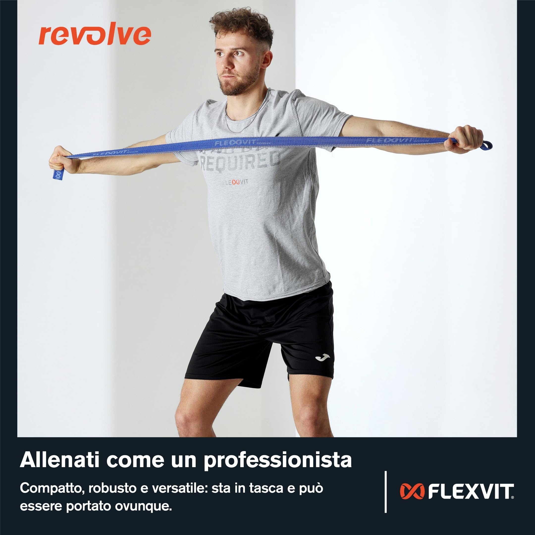 FLEXVIT Revolve - Powerband elastico per allenamento funzionale, fisioterapia e fitness, 5 livelli di resistenza, lunghezza ca. 1000 mm, certificate Oeko-Tex, Made in Germany