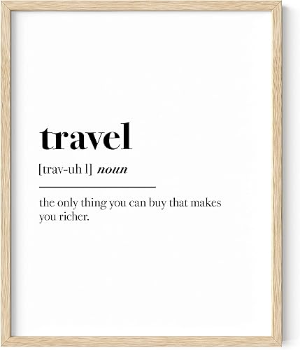HAUS AND HUES Pósteres de viaje - Decoración de pared Wanderlust, arte de pared con citas de viaje, decoración de tipografía, impresión de arte de