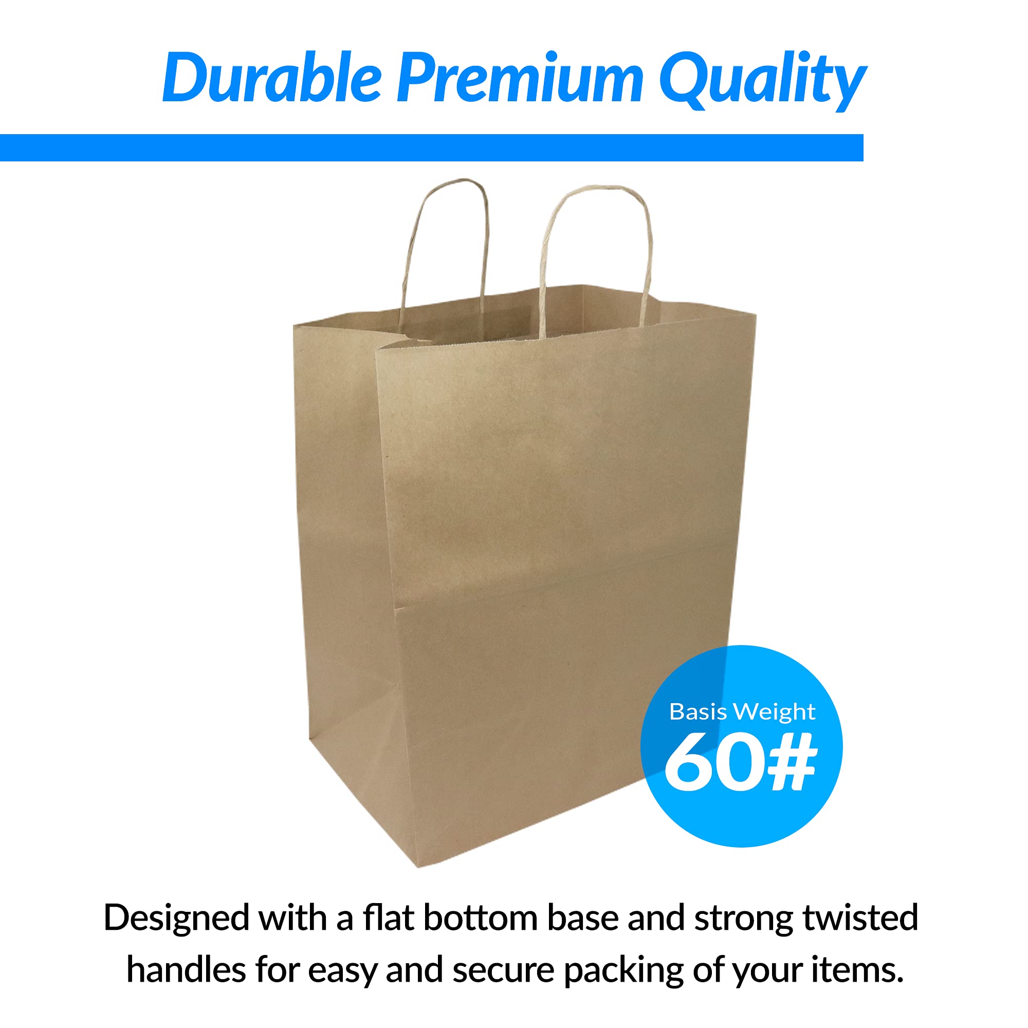 Reli. Paper Bags with Handles | 55 Pcs - Brown | 12" x 9" x 15.75" - Large | Kraft Paper Bags, Tote/Shopping Bags, Grocery Bags, Retail Bags/Merchandise, Restaurant Bags | Large Paper Bags w/Handles