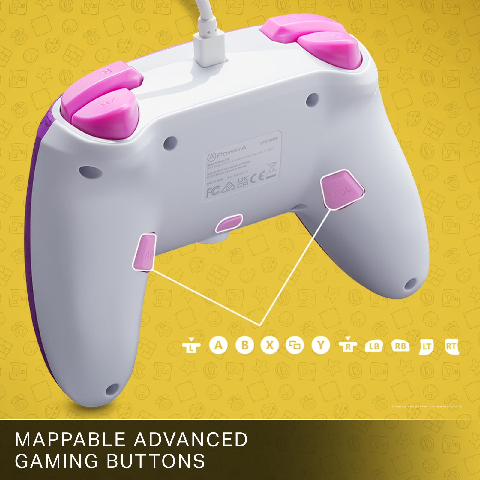 Verbesserter Kabelgebundener PowerA Controller für Nintendo Switch – Princess Peach Battle, Gamepad, Game-Controller, Kabelgebundener Controller, Offiziell Lizenziert - 3