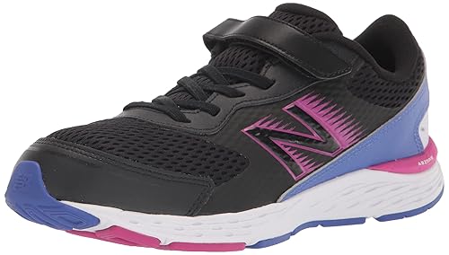 New Balance 680 V6 Wide Infant Hook-and-Loop Running Shoe — Black/Magenta