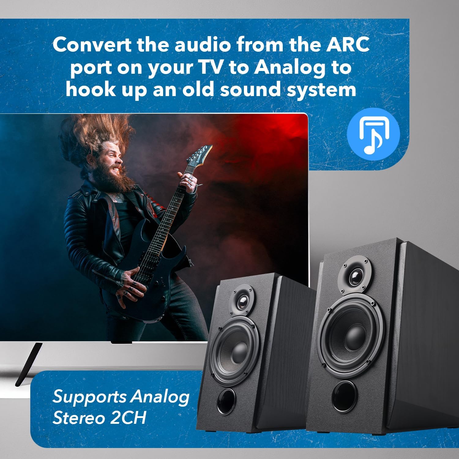 OREI Convertisseur audio analogique HDMI ARC vers RCA L/R Dolby Audio DTS avec prise jack 3,5 mm prise en charge sorties casque/haut-parleur – Convertisseur HDMI ARC vers audio analogique