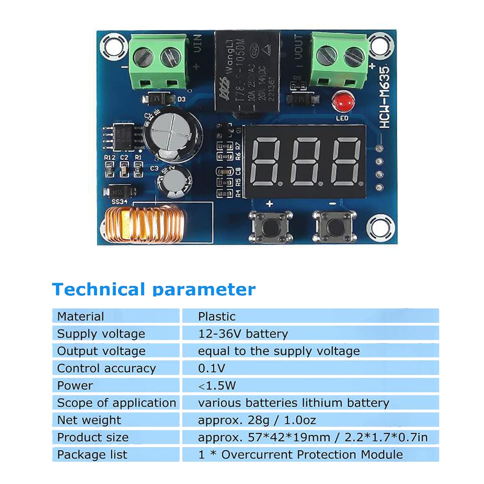 DIANN 6pcs XH-M609 DC 12V-36V Battery Low Voltage Disconnect Protection Module for Automobile New Energy Electric Vehicle Battery