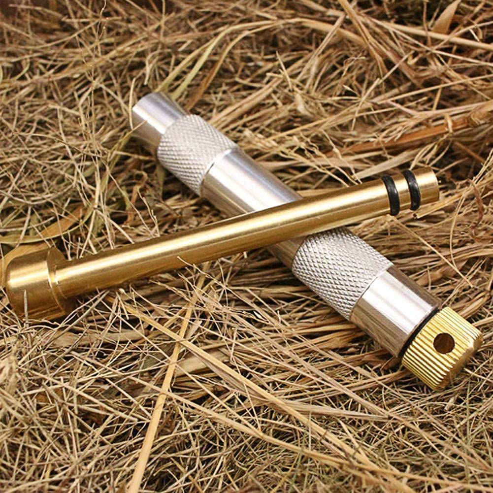 Pistón de fuego para arrancar fuego, herramienta de supervivencia de latón, metal, camping al aire libre