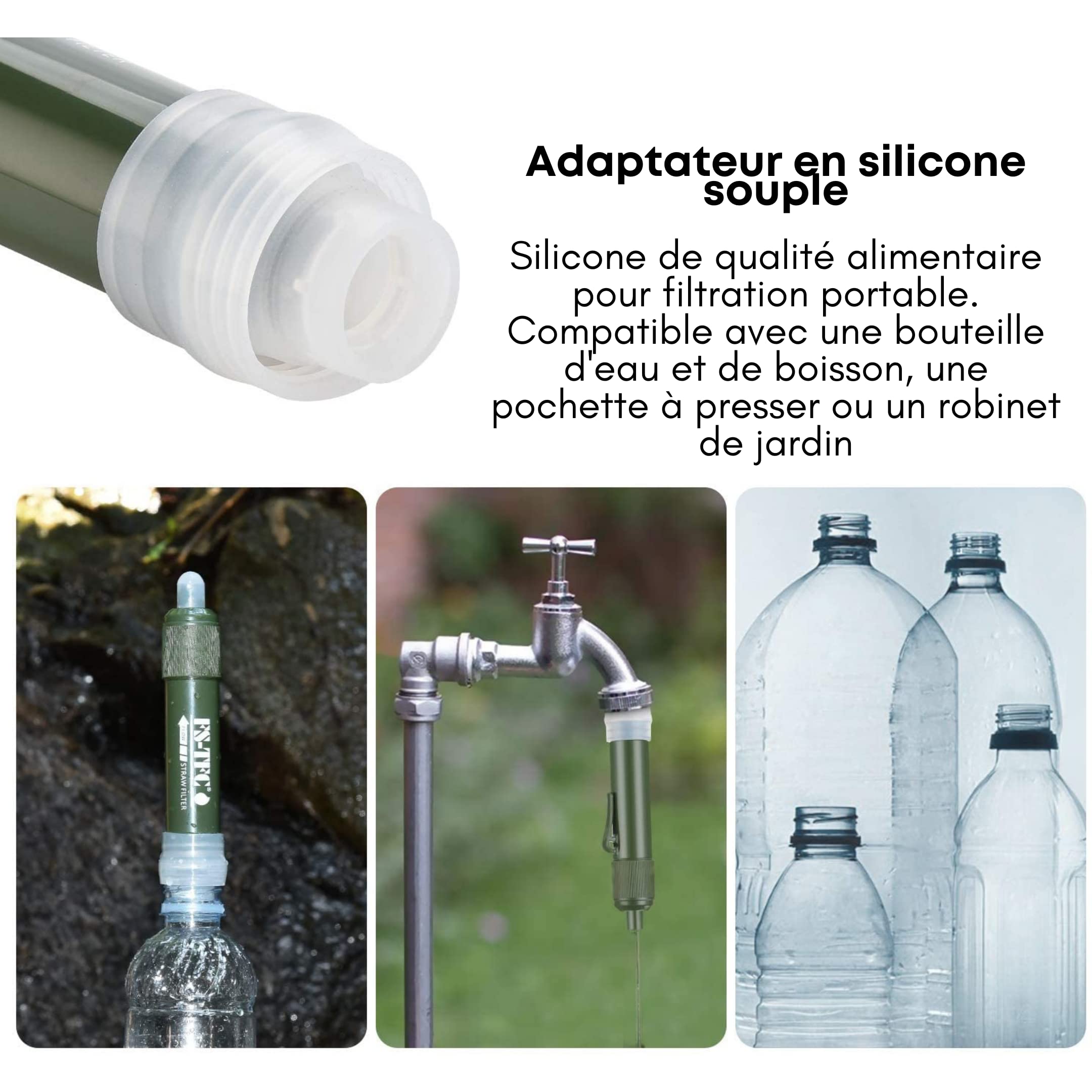 Survival-Wasserfilter-Strohhalm, 4000 L Kapazität, Tragbarer