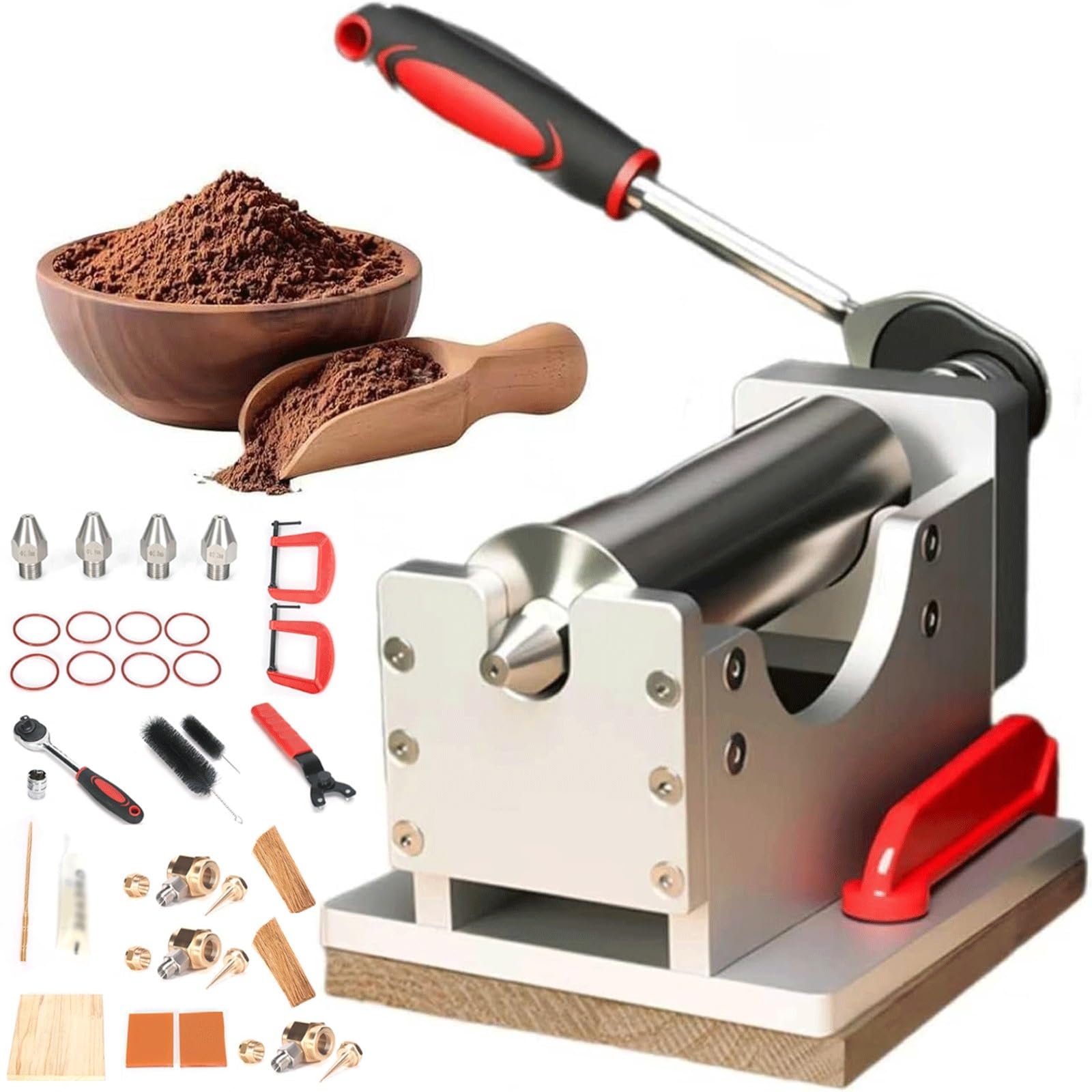XNZJHPP Manual DIY Stick Incense Making Machine, Stainless Steel Thread Incense Making Tools with 4 * Incense Molds, Buddha Incense/Clay Extruder with Accessories(Upgraded) (Upgraded)