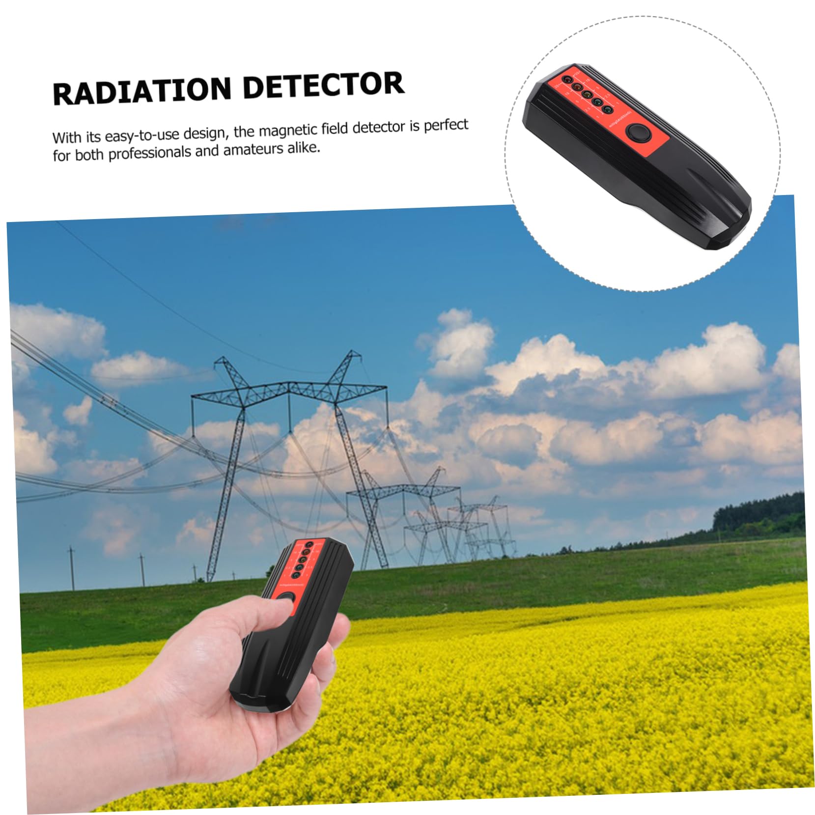 OUNONA 5 Piezas Detector de radiación electromagnética metro medidor de decibeles medidor campo electromagnetico medidor radiacion electromagnetica equipo de investigacion paranormal AbS