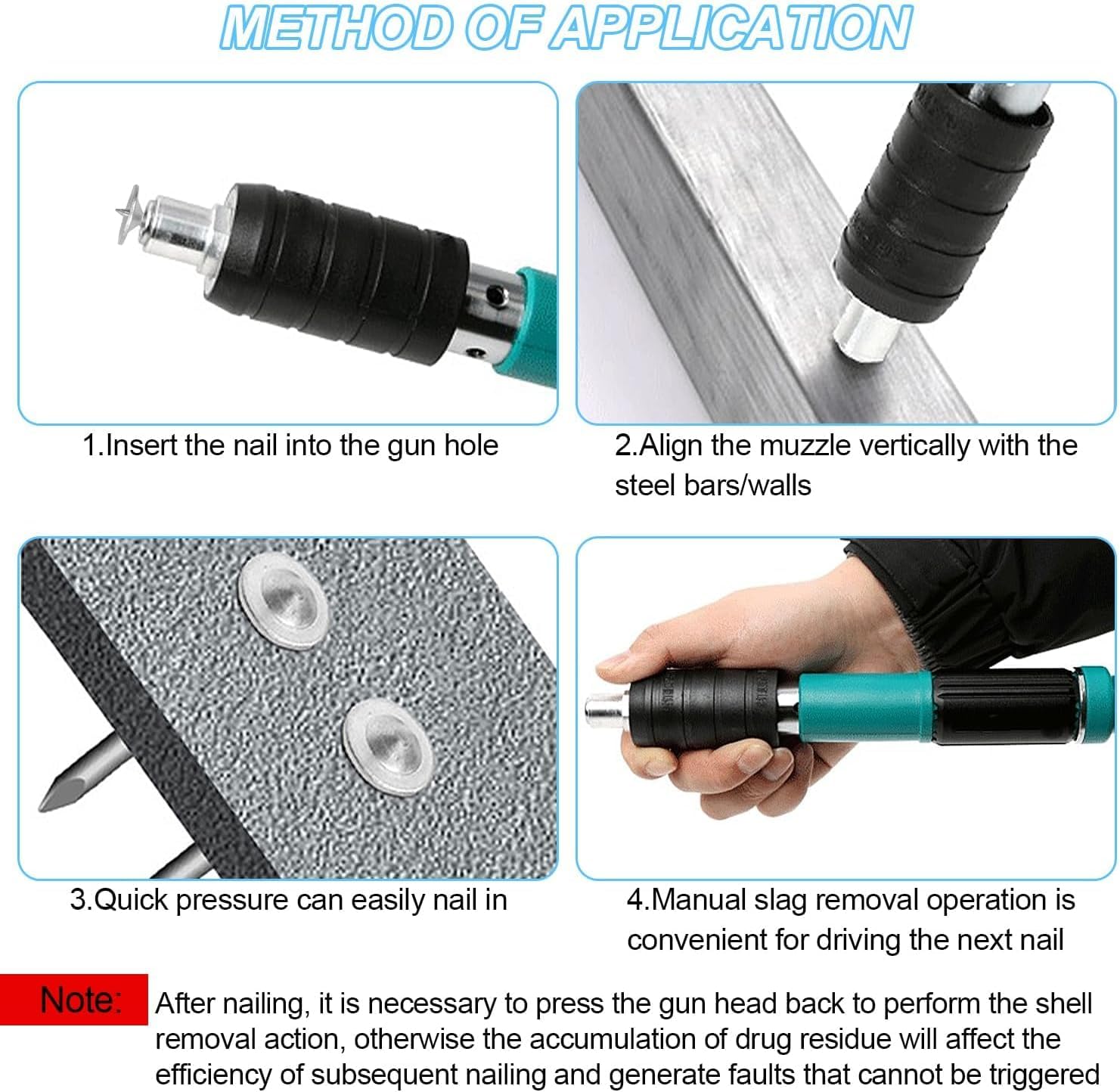 500 Pezzi 42 mm Chiodi per Pistola Sparachiodi Manuale, Diametro 7,3 mm Spara Chiodi per Cemento Armato e Ferro, Graffette per Sparachiodi, Ideali per Fissare Chiodi per Cemento armato e Ferro