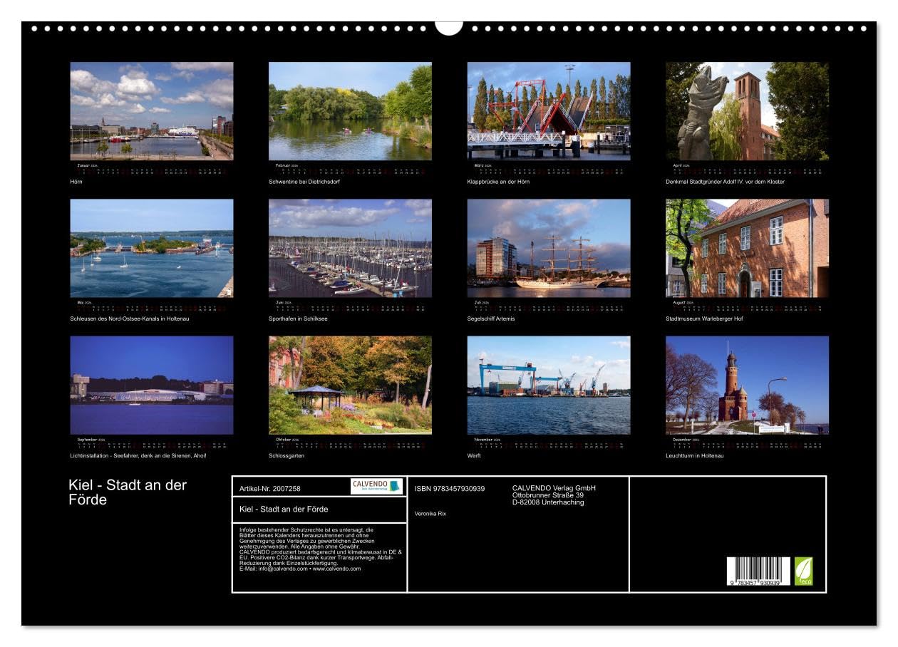 Kiel - Stadt an der Förde (Wandkalender 2026 DIN A2 quer), CALVENDO Monatskalender: Eine Bilderreise durch das maritime Kiel (CALVENDO Orte)
