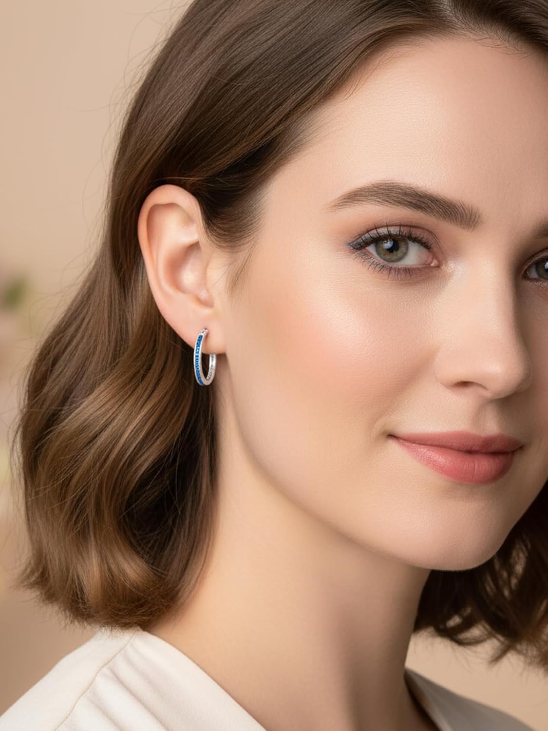 Moissanite Hoop Earrings for Women, 20mm/30mm, Solid 925 Sterling Silver, Hypoallergenic Comfy Earrings, Birthday Valentines Anniversary Christmas Ideal Gift for Her