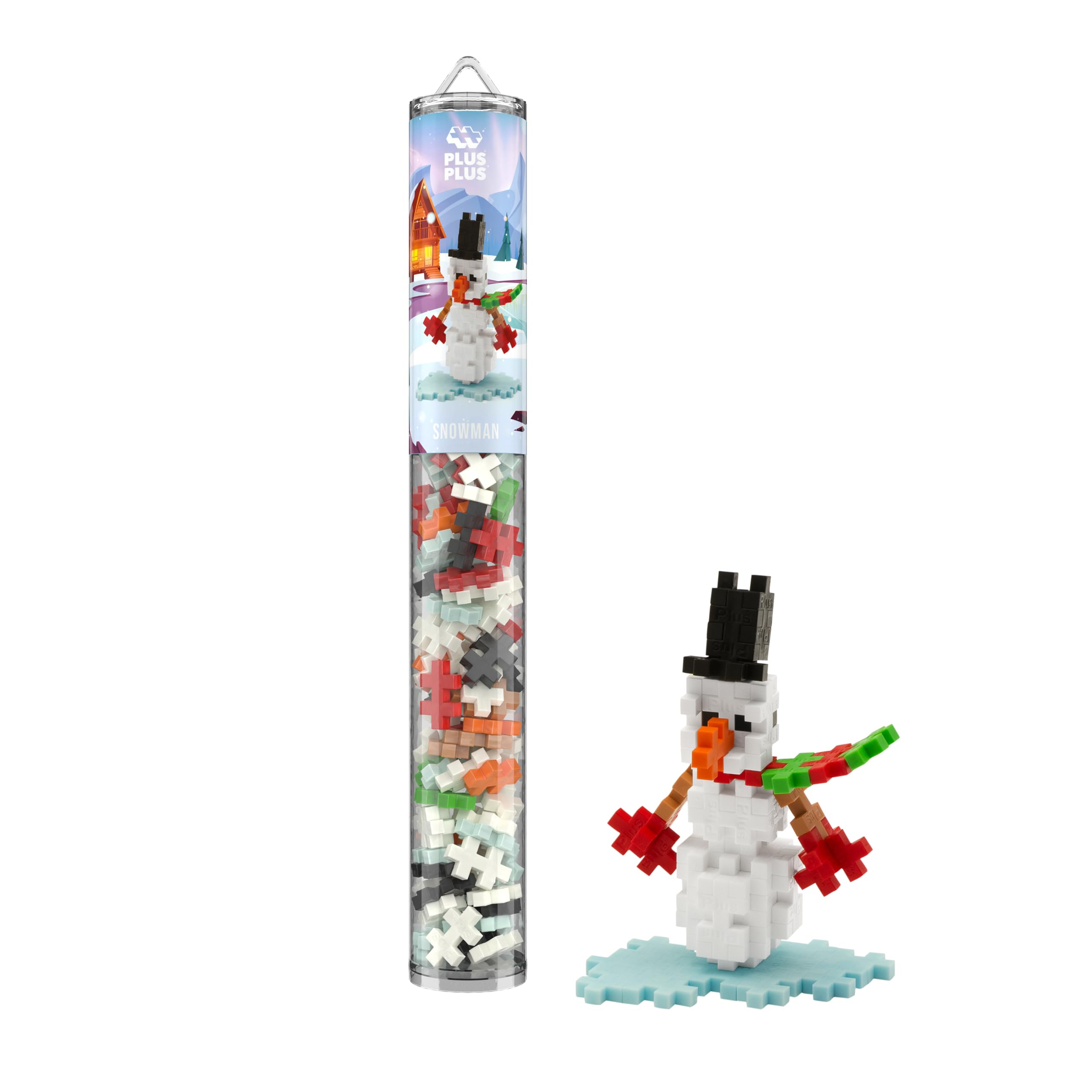 Plus Plus Building Blocks Toy - 100 pc Kids Construction Toys, Creative Learning Resources & STEM Play for Home & Travel and Stocking Fillers Kids will Love - Snowman 100 Pieces โ image 1
