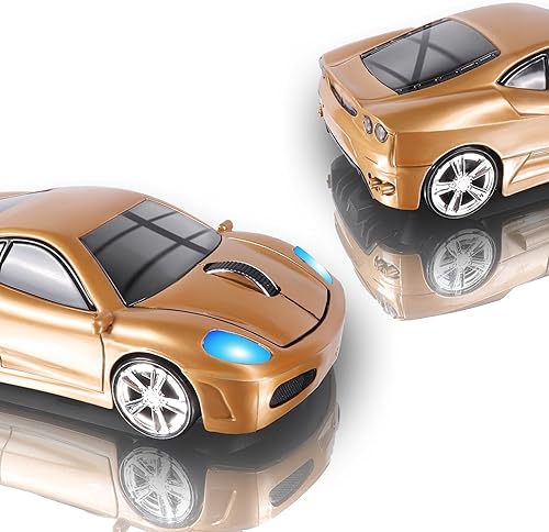 Miniatura 2 de elec Space Ratón inalámbrico de 2.4 GHz Cool Sport Car Shape Ratón inalámbrico óptico inalámbrico con receptor USB para PC portátil 1600 DPI 3