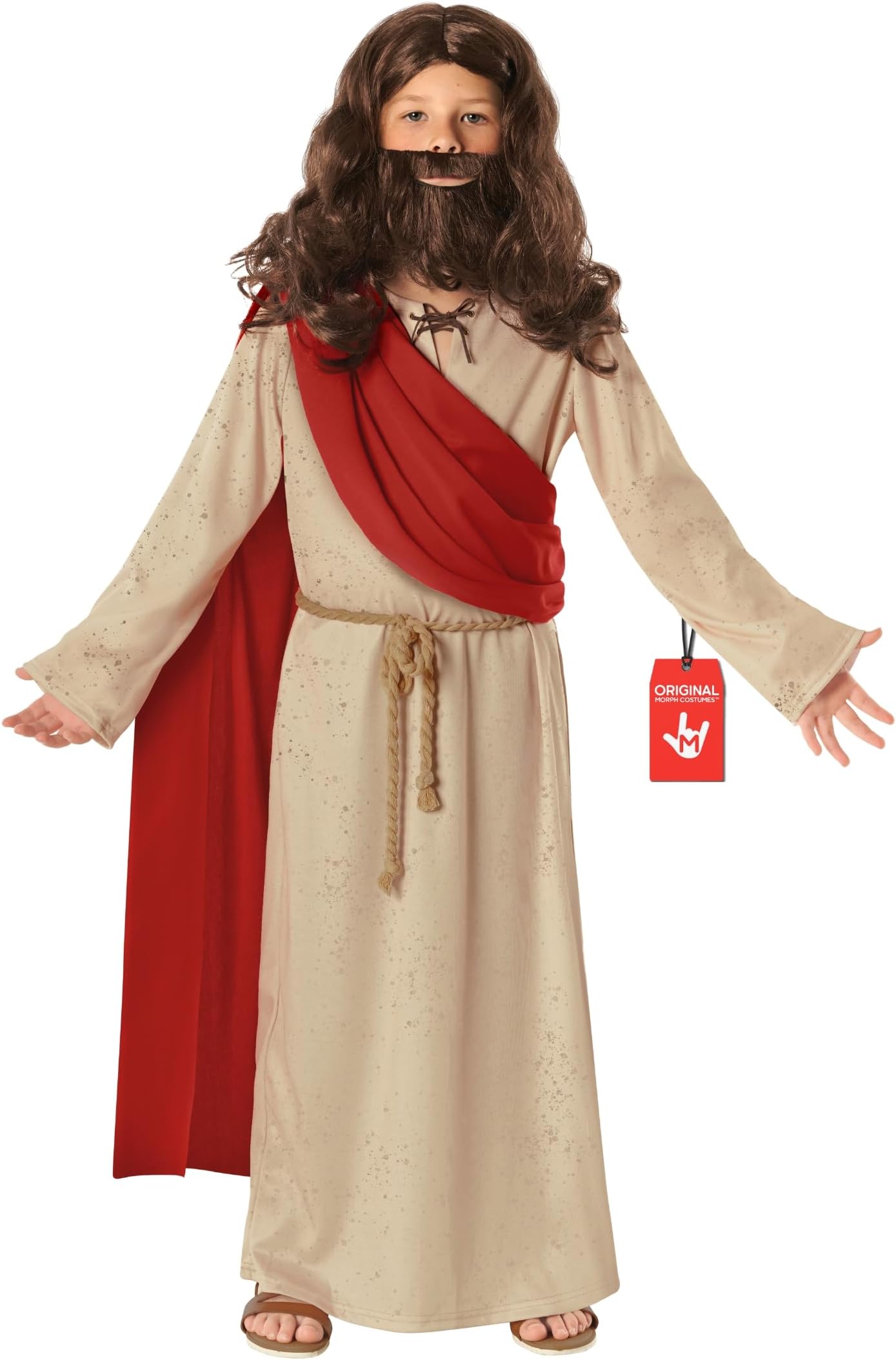 Morph Jesus Costume For Kids - Biblical Robe For Boys, Jesus Disciple Outfit, Religious Dress Up Costume