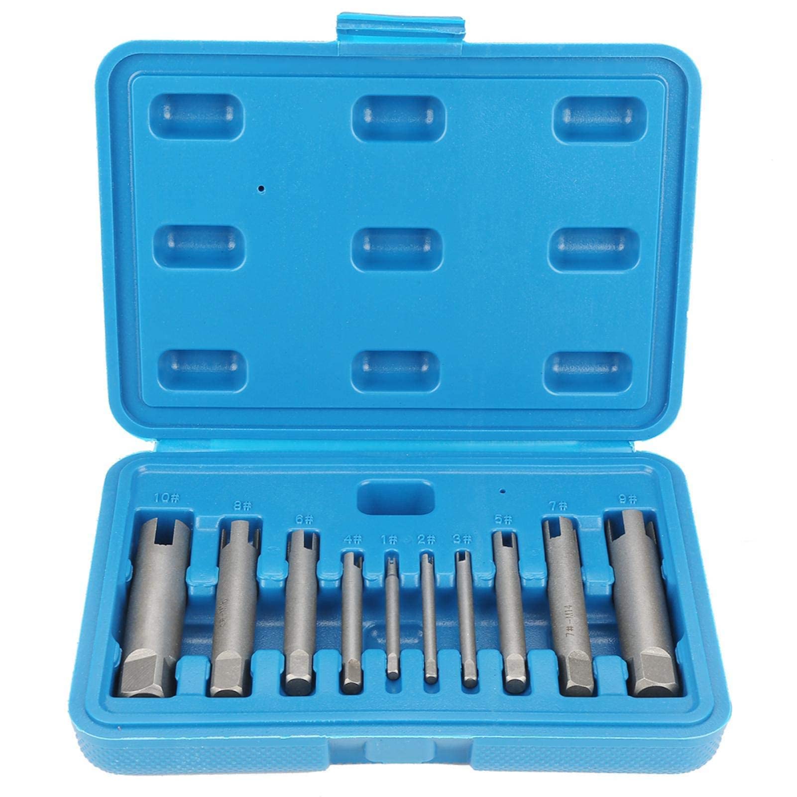 Tyenaza 10 Pezzi Estrattore di Rubinetto Rotto, Kit Estrattore Vite Spanata Acciaio con Scatola per M4, M5, M6, M8, M10, M12, M14, M16, M20, M22