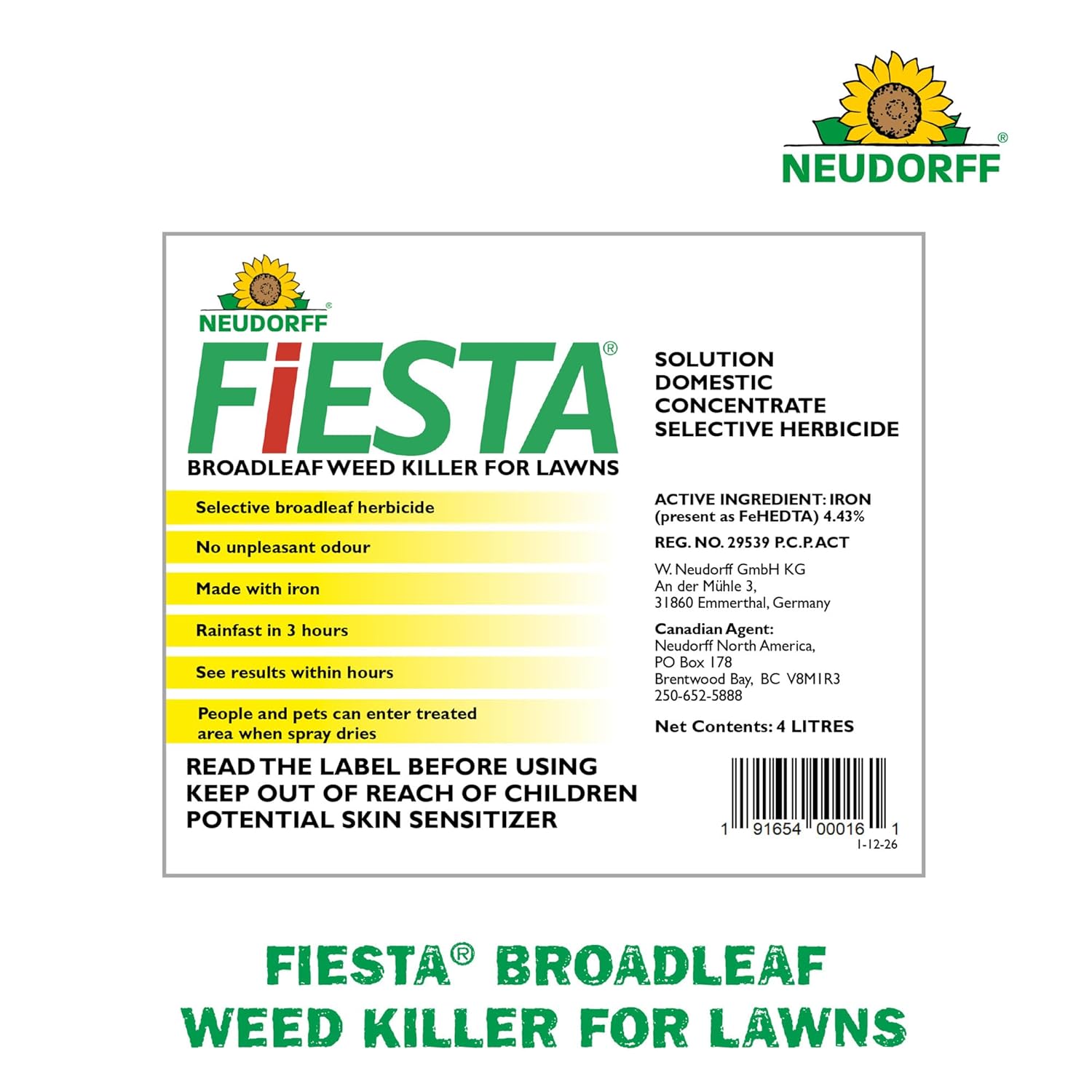 Fiesta Broadleaf Weed Killer for Lawns, Controls Dandelion, White Clover, & More & See Result within Hours. People & Pets Can Enter Treated Area when Spray Dries, Made with Iron, Rainfast in 3 Hours. - Image 6