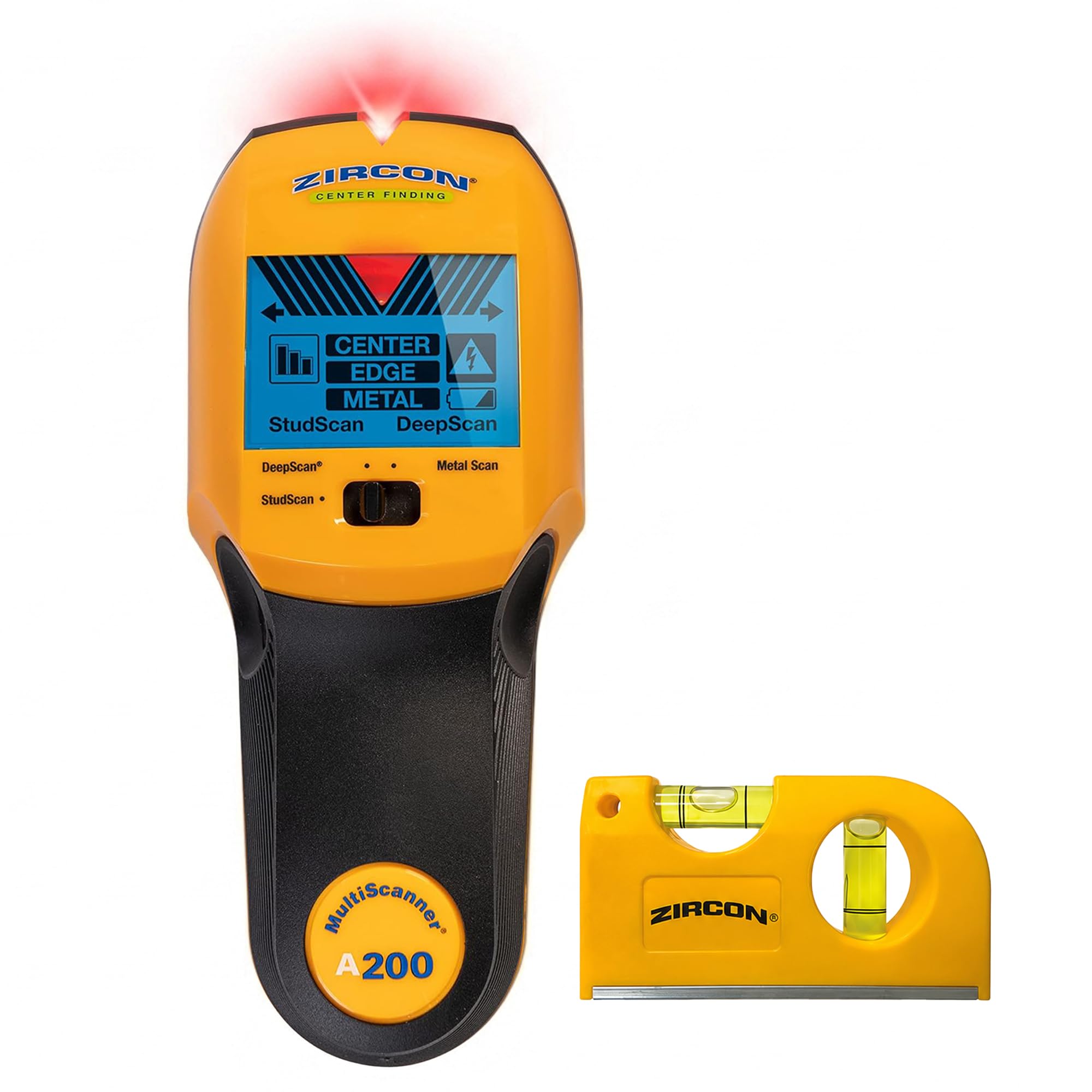 Zircon® MultiScanner™ A200 Stud Finder &amp; Metal Detector w/Mini Pocket Level