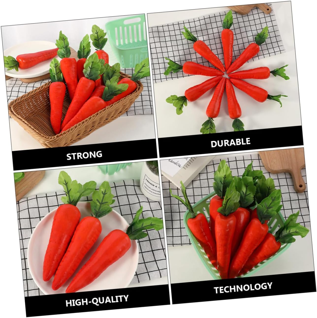 Ciieeo 2sets Easter Carrot Decor High Performance Fake Vegetables Perfect for Parties Carrot Adornment Matchstick 10pcs*2