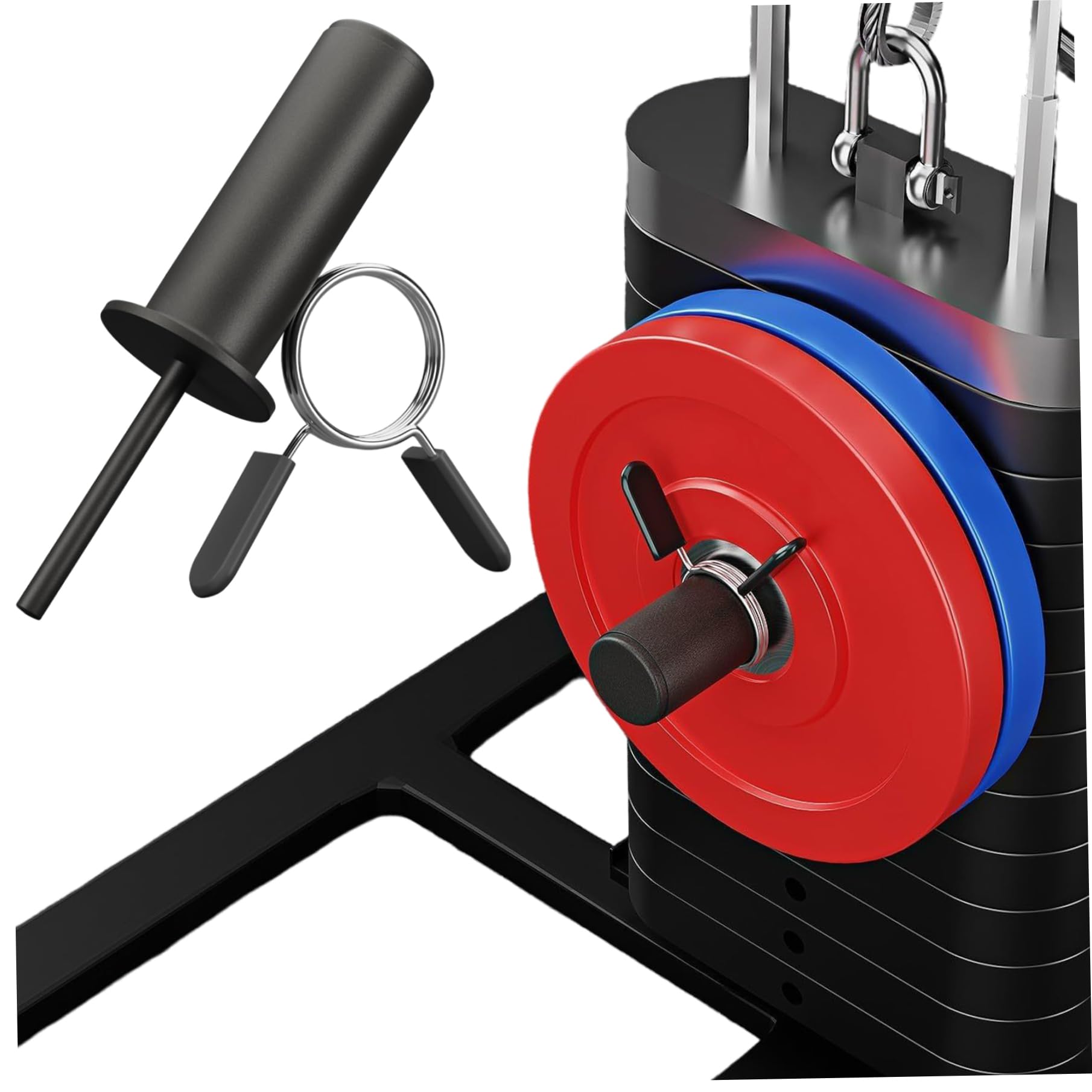 Pineeseatile Weight Stack Extender Pin for Cable Machine & Home Gym Weight Stack Pin Gym, Extender with Circlips, Perfect for Functional Trainer Machine, Cable Tower