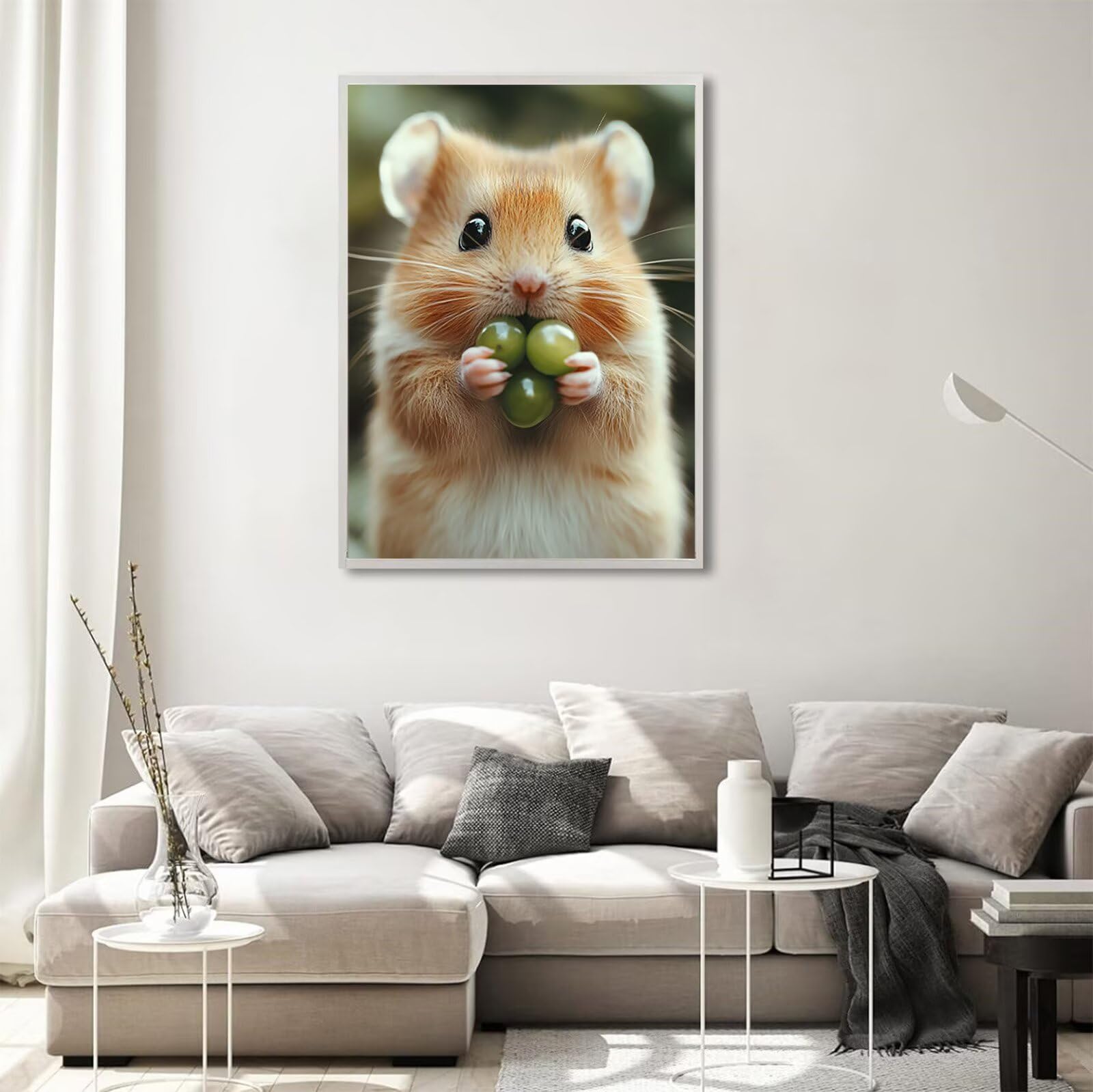 Diamond Painting Animale, Criceto Diamond Painting Kit Completo 5D Passatempo per Adulti, Diamond Art DIY Diamantini Crystal Art per Decorazione Della Parete Di Casa, Regalo Donna, 80x120cm, Model916