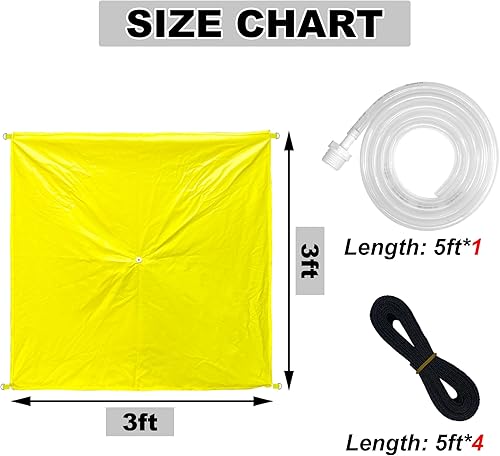 Miniatura 9 de Lona de drenaje de 7 x 7 pies, resistente para techo, desviador de fugas de techo, kit de lona desviadora de fugas de techo amarillo (7 x 7 pies)