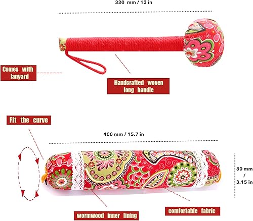 Miniatura 6 de 2 herramientas de masaje, martillo de masaje manual de ajenjo corporal y almohada de ajenjo, drenaje linfático, alivio del dolor y el estrés para