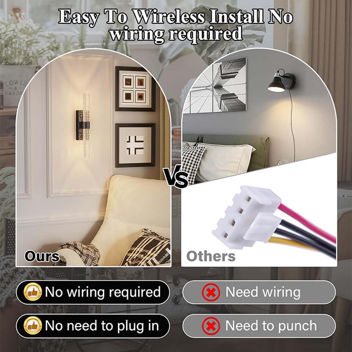 AoLa 2 Stück Akku Wandleuchte Innen Aufladbare Kabellose Wandlampe Touch Dimmbar mit Fernbedienung Wandleuchten Ohne Stromanschluss Wiederaufladbare Lange Wandbeleuchtung für Wohnzimmer Schlafzimmer
