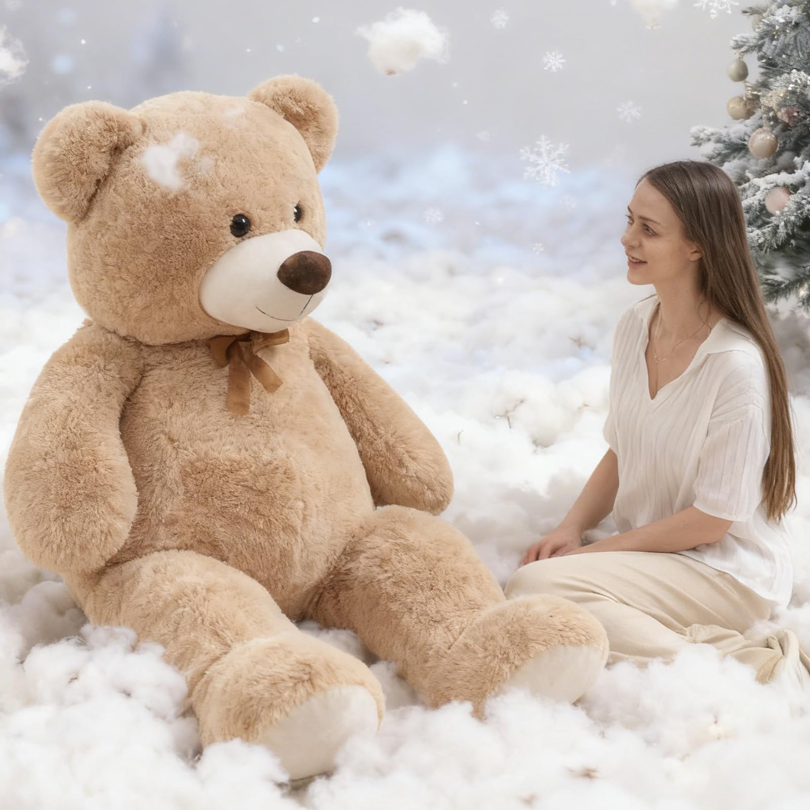 51 inch Big Teddy Bear Cute Giant Stuffed Animals Soft Plush Toy for Girlfriend Kids for Birthday Christmas Valentine's Day