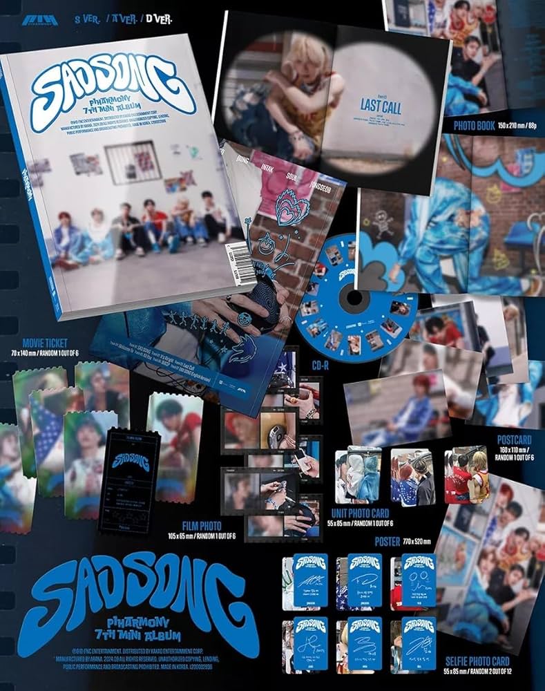 Incl. Poster) P1HARMONY SAD SONG 7th Mini Album (S + A + D