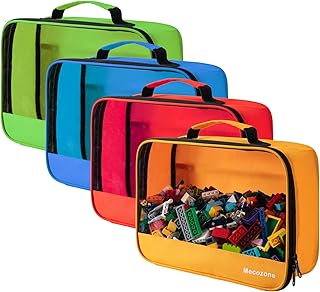 4 piezas de bolsa de almacenamiento para juguetes, bolsa de almacenamiento para conjunto de construcción de ladrillos clásicos, estuche de viaje para juguetes de construcción, rompecabezas