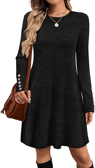 OFEEFAN Long Sleeve Dress for Women
