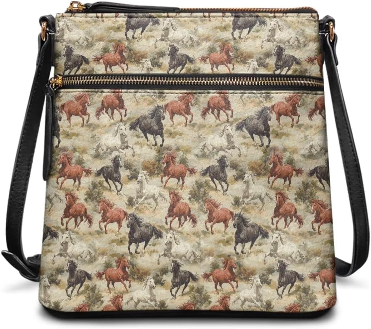 Leather Purses for Women, Leather Hobo Bags for Women Travel Sling Purse Triple Zippered Pockets Shoulder Bag